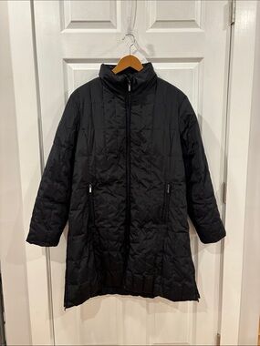 Anne Klein Black Long Puffer Coat